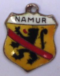 NAMUR, Germany - Vintage Silver Enamel Travel Shield Charm